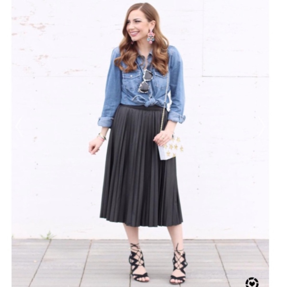 ZARA Faux Leather Black Skirt